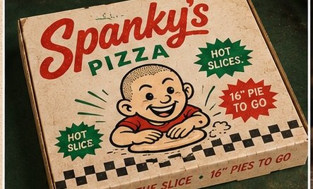 Spanky's Pizza branded pizza box