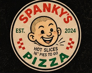 Spanky's Pizza badge logo